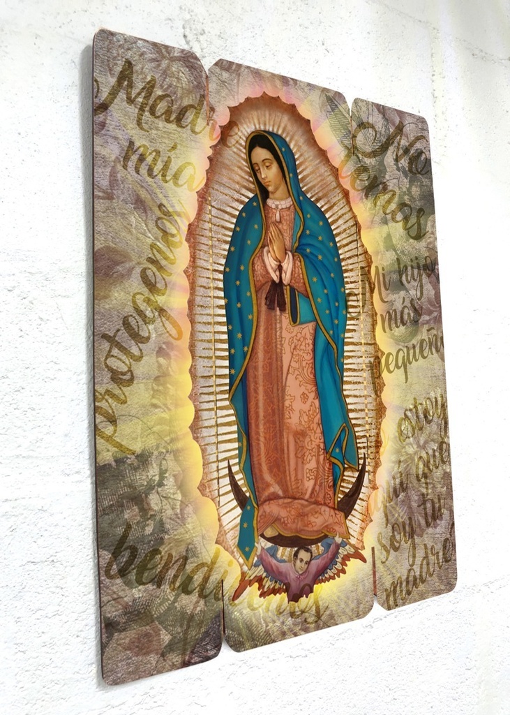 Cuadro Virgen Guadalupe Impresión Directa En Mdf 60x77cm M03