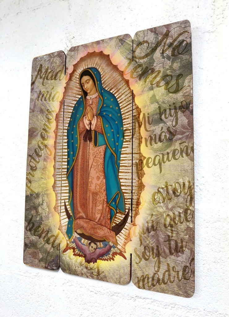 Cuadro Virgen Guadalupe Impresión Directa En Mdf 30x25cm M03