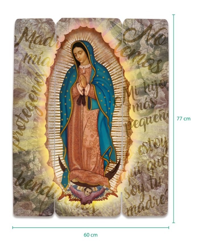 Cuadro Virgen Guadalupe Impresión Directa En Mdf 30x25cm M03