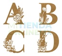 Letras Mdf Flores Corte Laser 40 Cm 3mm