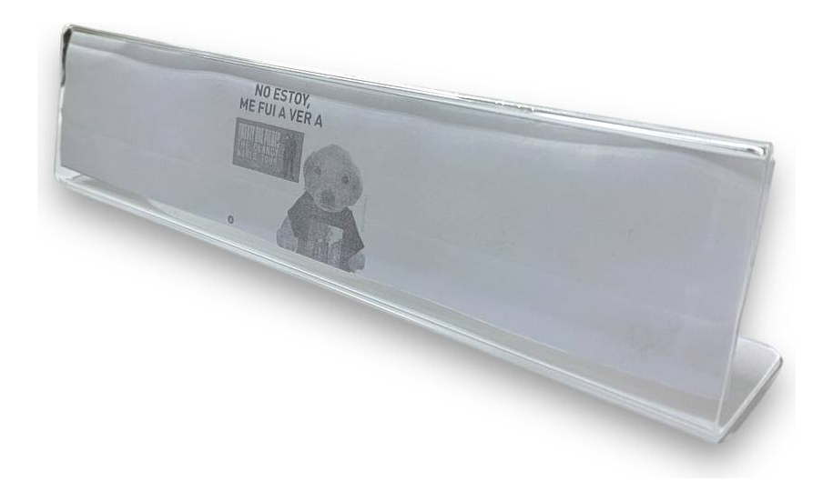 Porta Nombre, Acrílico De 2mm 23x5 Cm Pack 20