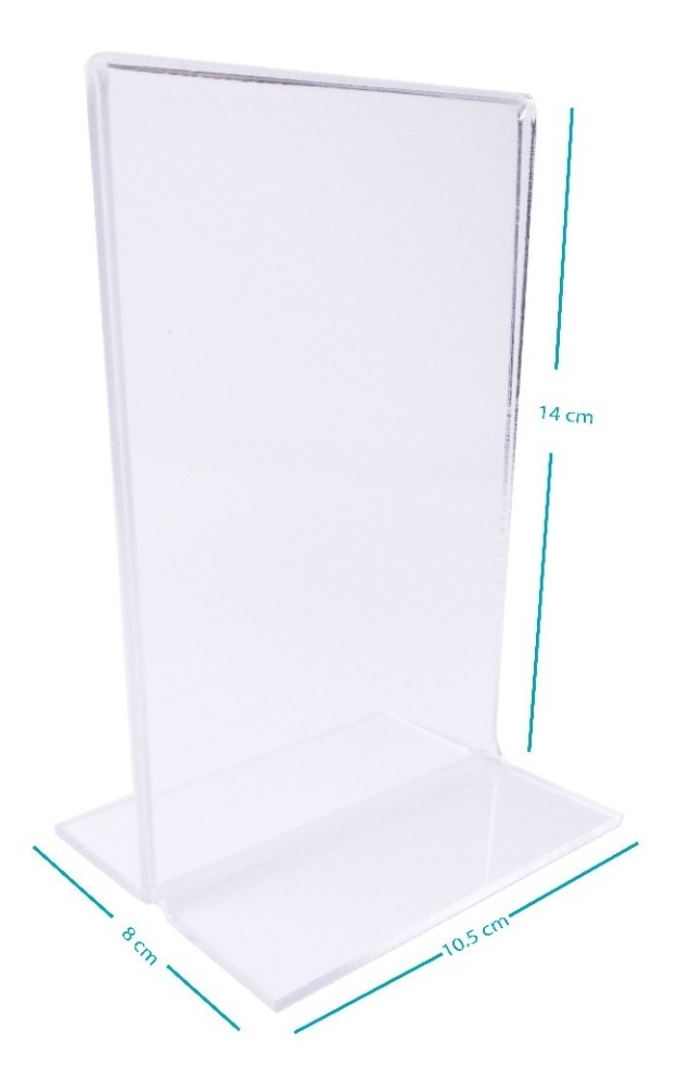 Porta Menú De Acrílico 14x10.5 3mm Restaurantes Pack 20 Ud.