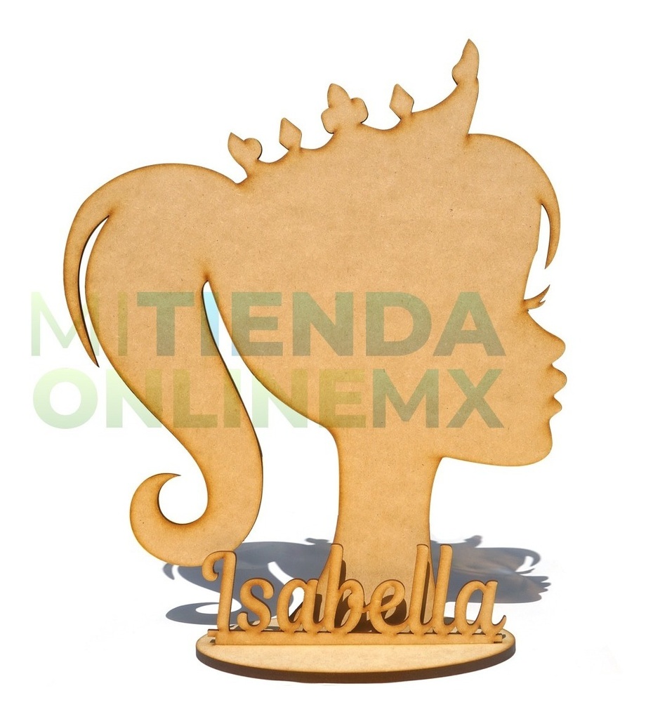 Cabeza Centro Mesa Barbie - Nombre Personalizado Pack 25