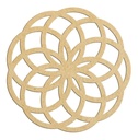 Geometría Sagrada 15 Cm X 15 Cm Mdf3mm Mandalas Natural 7pz