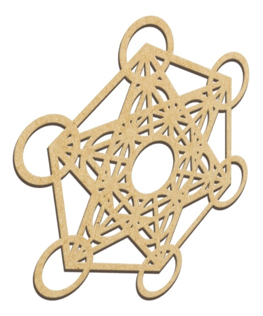 Geometría Sagrada 15 Cm X 15 Cm Mdf3mm Mandalas Natural 7pz