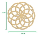 Geometría Sagrada 15 Cm X 15 Cm Mdf3mm Mandalas Natural 7pz