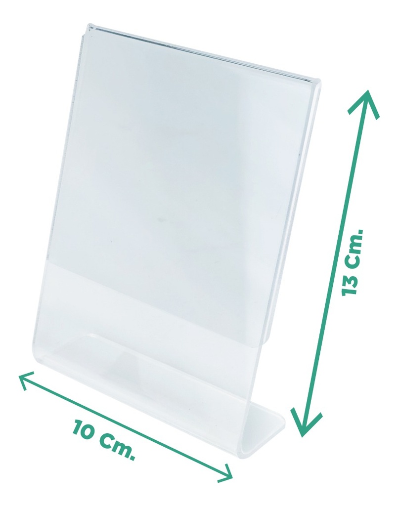 Porta Precio Acrílico De 2mm-13x10-cm - Pack 40 Pzs.