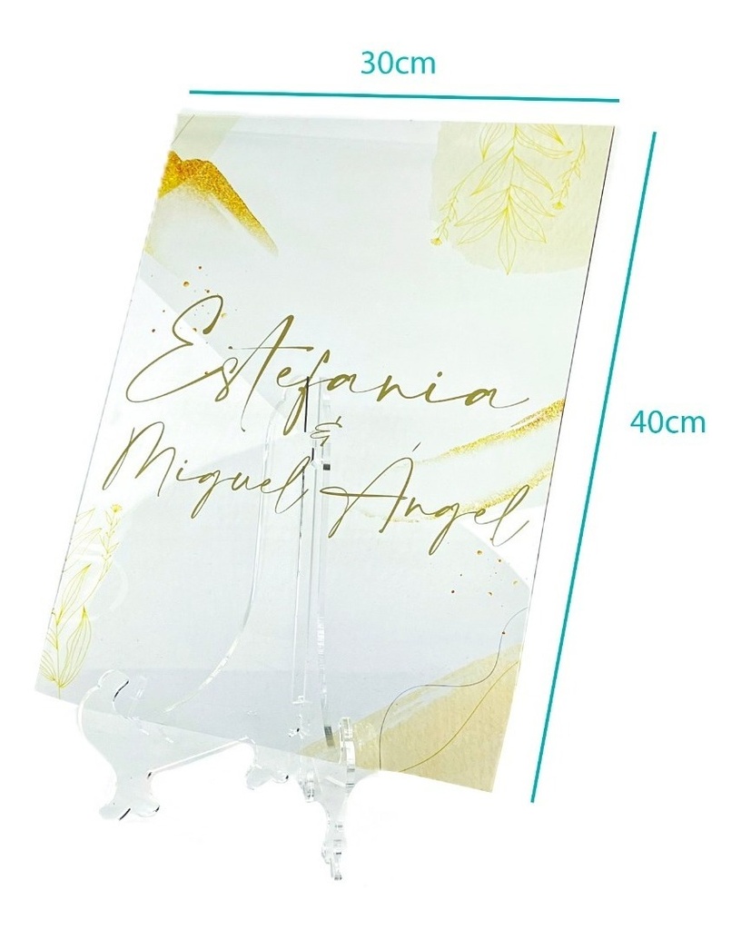 Letrero Boda Bienvenida Acrílico Mesa Decoración 40x30cm 