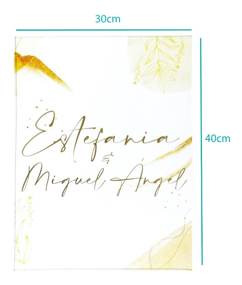 Letrero Boda Bienvenida Acrílico Mesa Decoración 40x30cm 