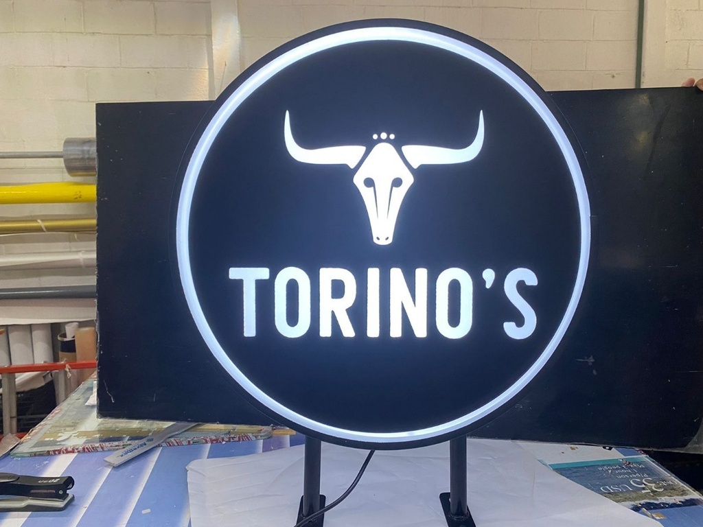 Caja De Luz Anuncio Luminoso Led Circular 50cm Personalizado