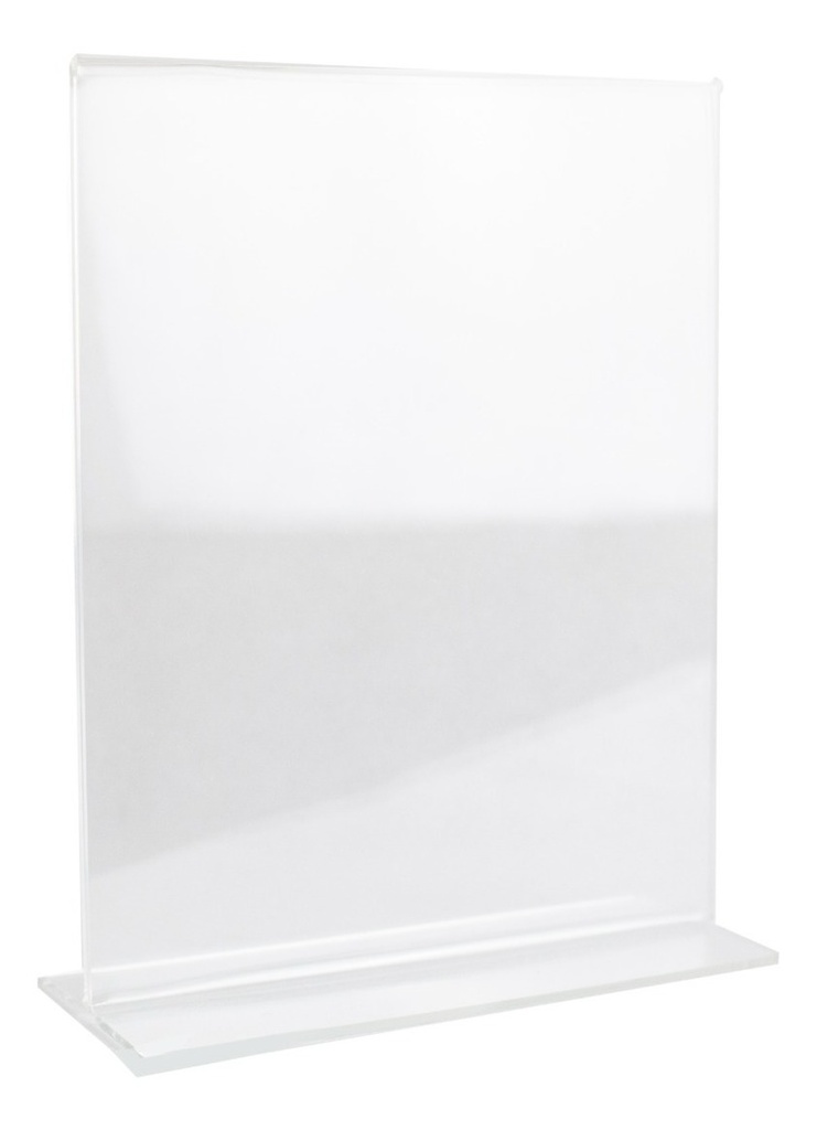 Porta Menu De Acrílico Doble Vista Oficio Vertical