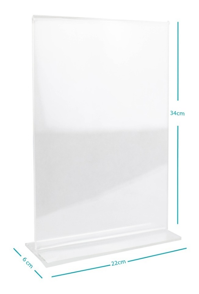 Porta Menu De Acrílico Doble Vista Oficio Vertical