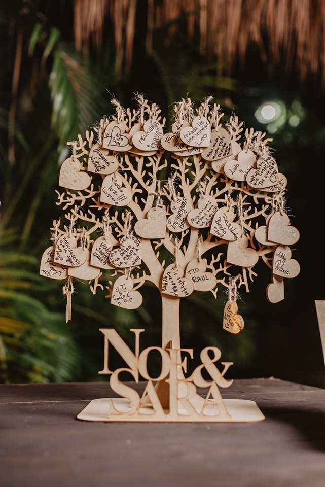 Árbol De Firmas Mdf 6mm 100 Corazones