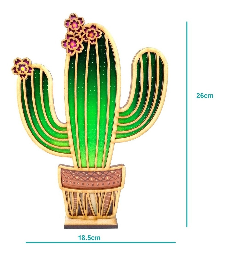 Cuadro Decorativo Cactus Oficina Hogar Triplay