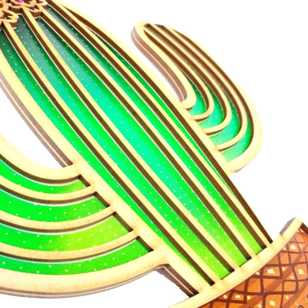 Cuadro Decorativo Cactus Oficina Hogar Triplay