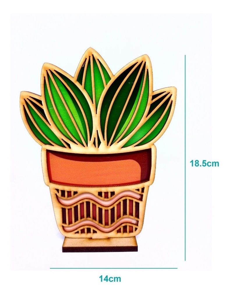 Cuadro Decorativo Cactus Oficina Hogar Triplay