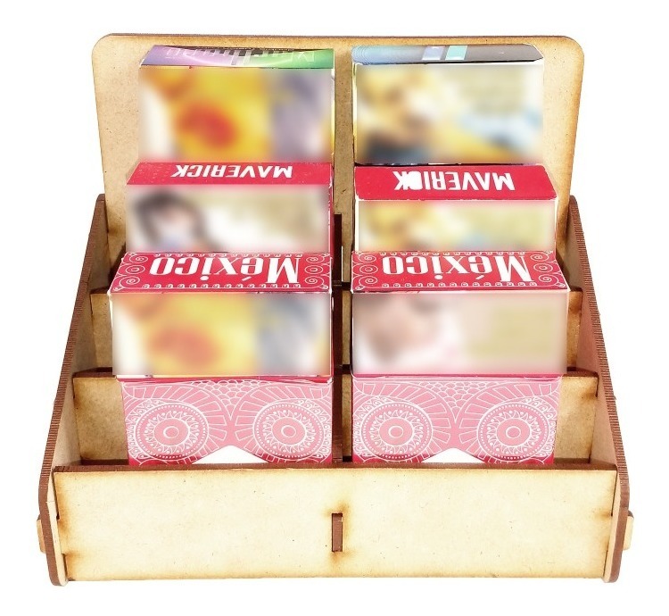 Organizador Exhibidor 6 Cajetillas Cigarro Horizontal Mdf