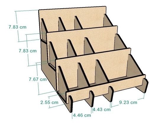 Organizador Expositor Exhibidor Multiusos Mdf 3mm M02