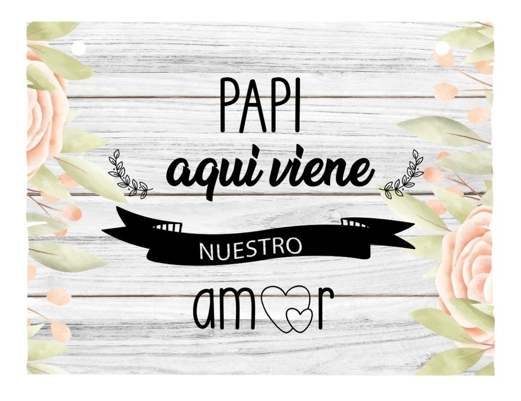 Letrero Cuadro Paje Boda Decoración 40x30cm  P01