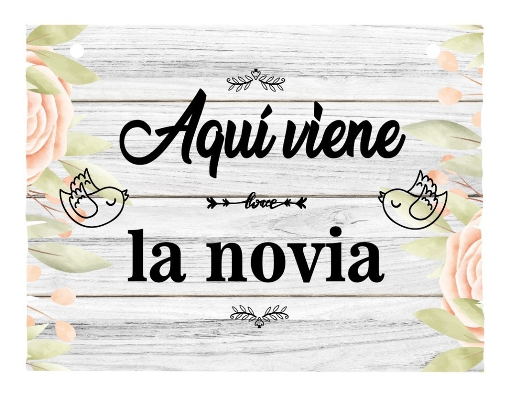 Letrero Cuadro Paje Boda Decoración 40x30cm  P01