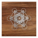 Cuadro Cubo Metatron Pared Decoración 70x64 Oro/plata/negro