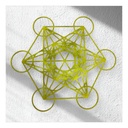 Cuadro Cubo Metatron Pared Decoración 70x64 Oro/plata/negro
