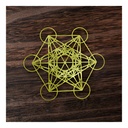 Cuadro Cubo Metatron Pared Decoración 70x64 Oro/plata/negro