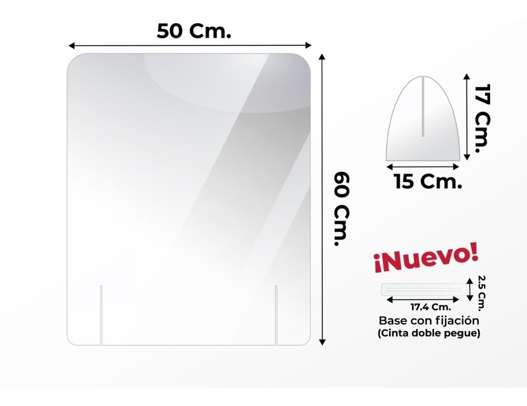 Mampara Proteccion Protectora Anticontagio 50x60cm Economica