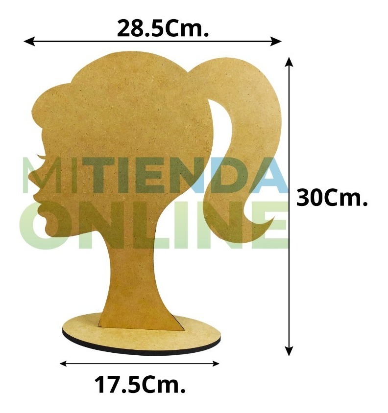 Centro De Mesa Barbie Mdf Moños Princesa Exhibidor 10 Piezas