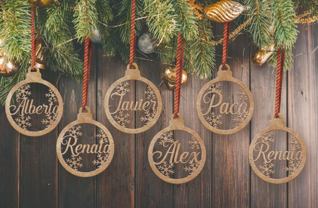 Kit 3 Esferas Navideñas Personalizadas Con Nombres 10cm