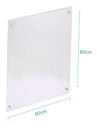 Pizarron Transparente Acrilico 6 Mm Con Chapetones 50x60cm