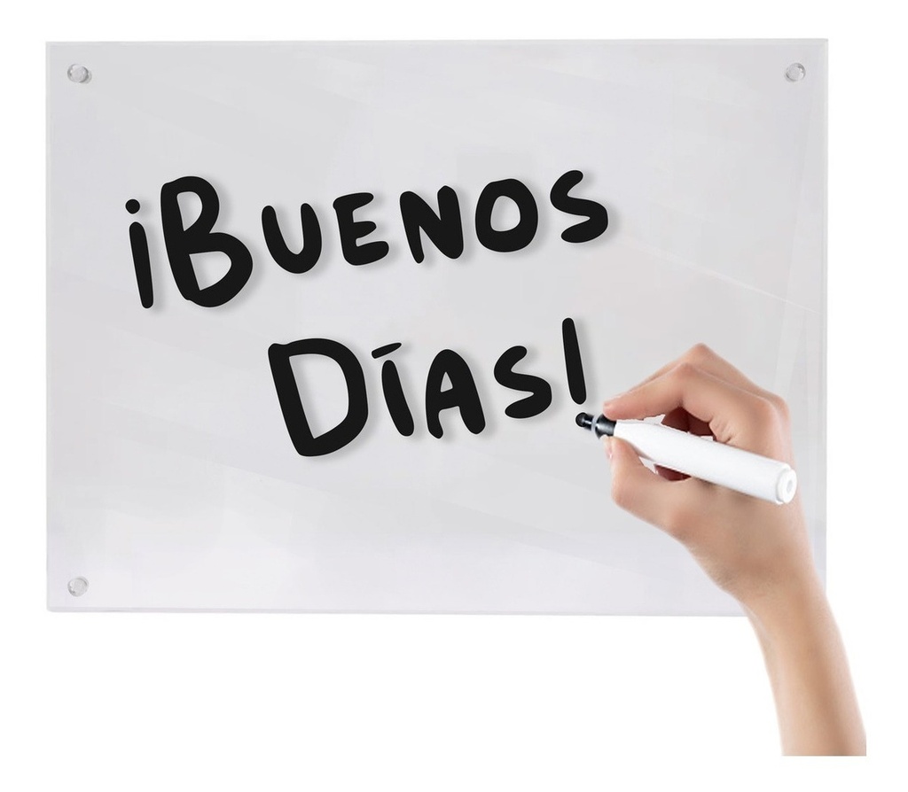 Pizarron Transparente Acrilico 6 Mm Con Chapetones 50x60cm