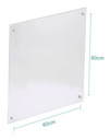 Pizarron Transparente Acrilico 6 Mm Con Chapetones 60x60cm