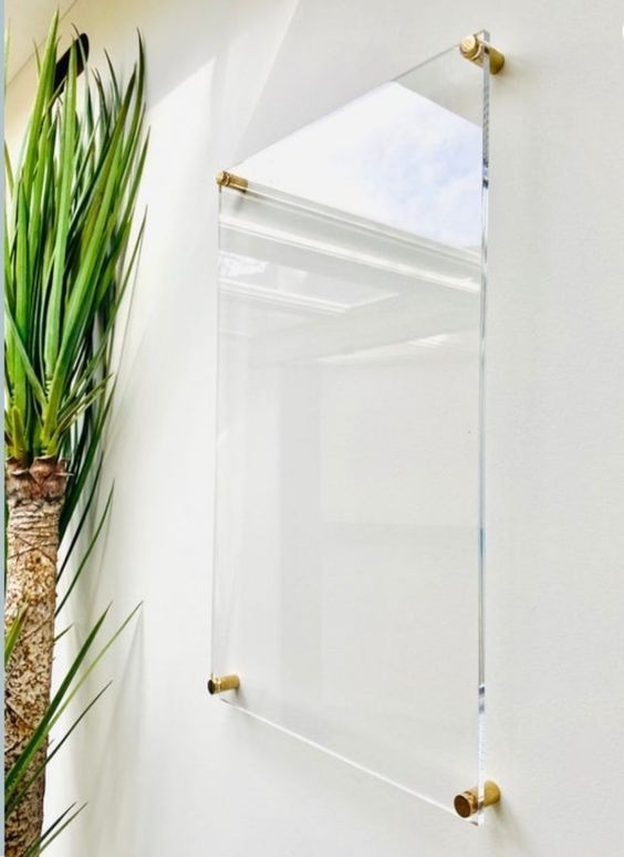 Pizarron Transparente Acrilico 6 Mm Con Chapetones 80x60cm