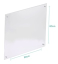 Pizarron Transparente Acrilico 6 Mm Con Chapetones 80x60cm