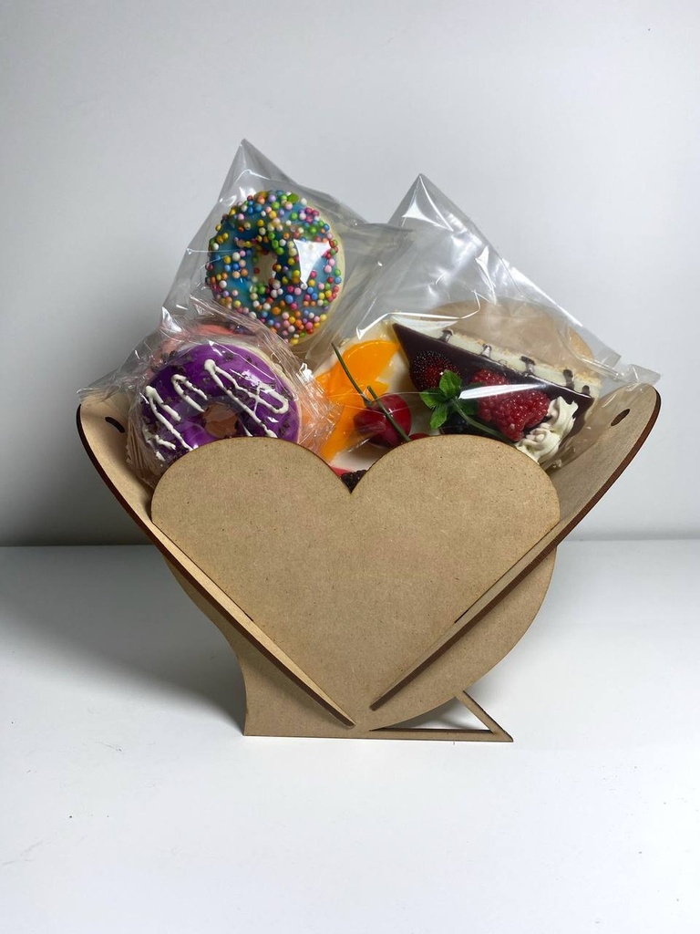 Regalo Dulcero Florero Corazón San Valentín Mdf - Pack 15