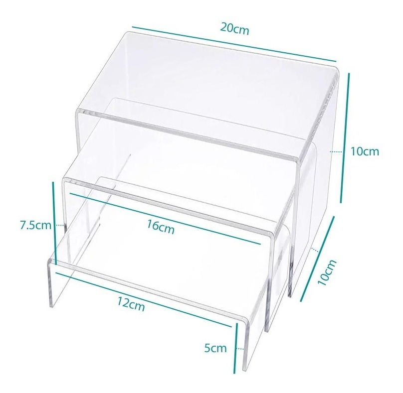 Repisa Expositor Exhibidor Acrílico Transparente 3niveles M1