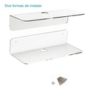 Dos Repisas Flotantes Acrílico 3mm 23 Cm Largo 10 Cm Ancho