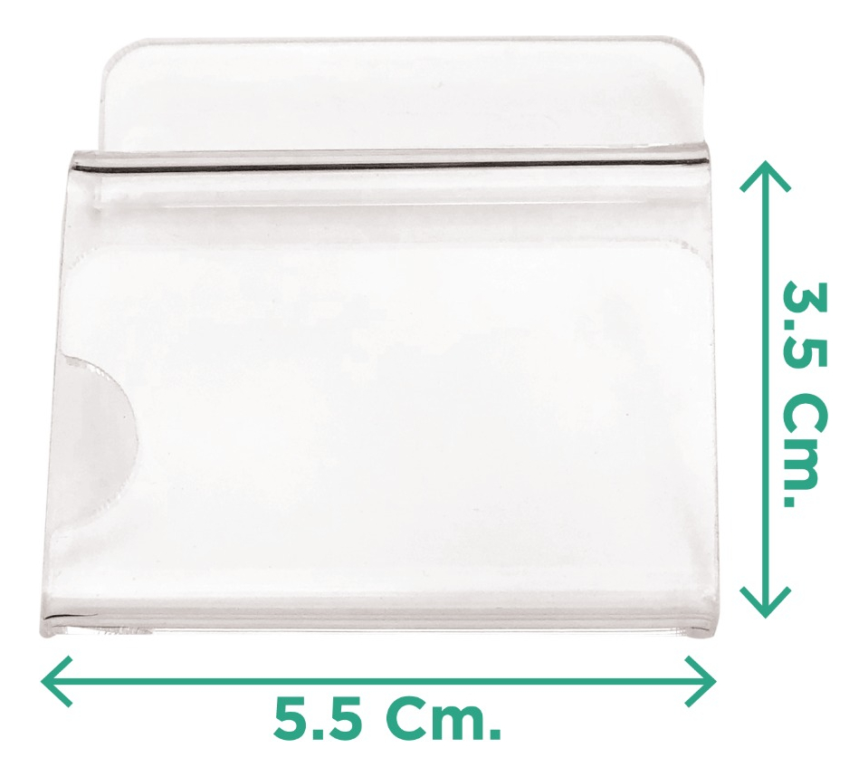 Porta Precio Panel Ranurado Acrílico De 2mm 55x35mm 100 Pzs
