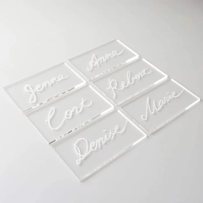 40 Tarjetas De Asiento De Acrílico Para Bodas