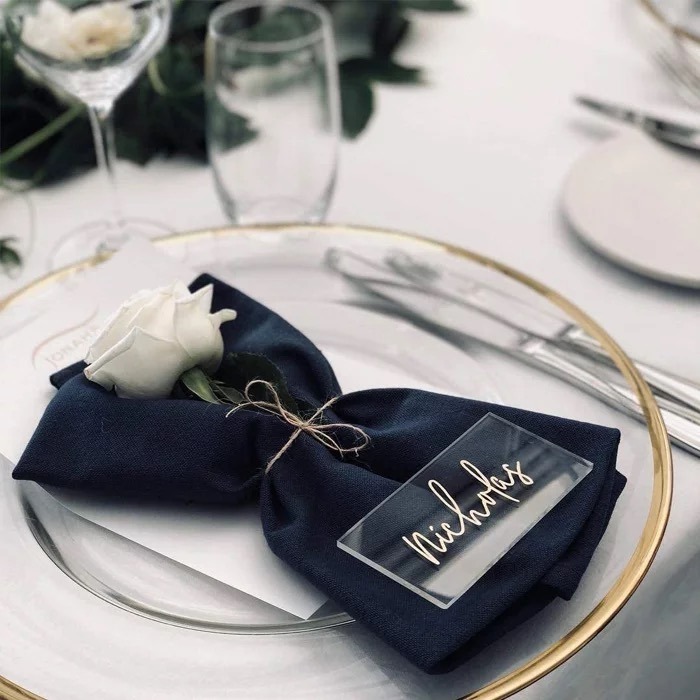 40 Tarjetas De Asiento De Acrílico Para Bodas