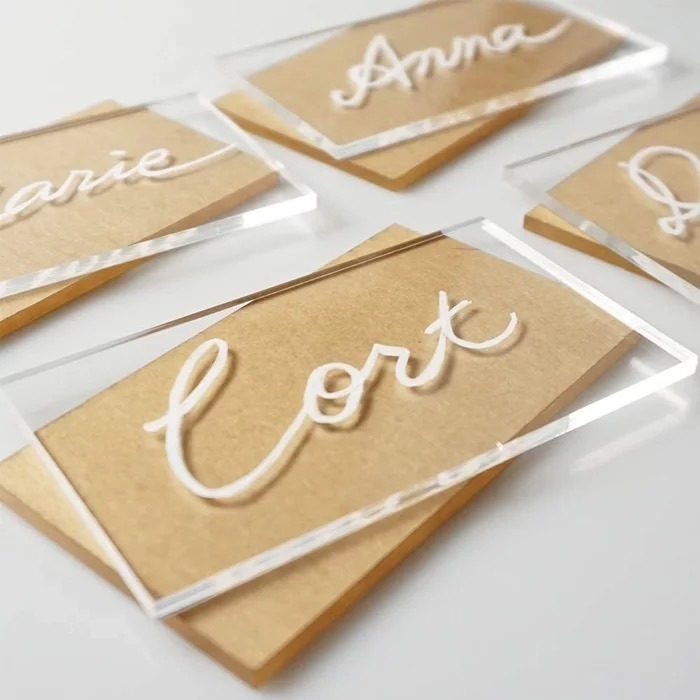 20 Tarjetas De Asiento De Acrílico Para Bodas