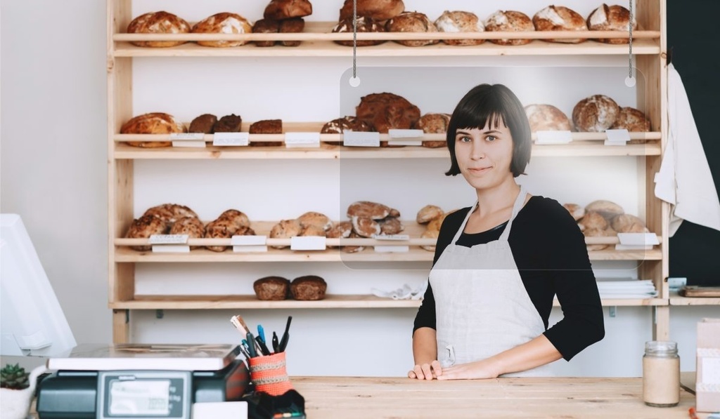 Mampara Colgante Anticontagios 70x70 Cm Grosor 3 Mm