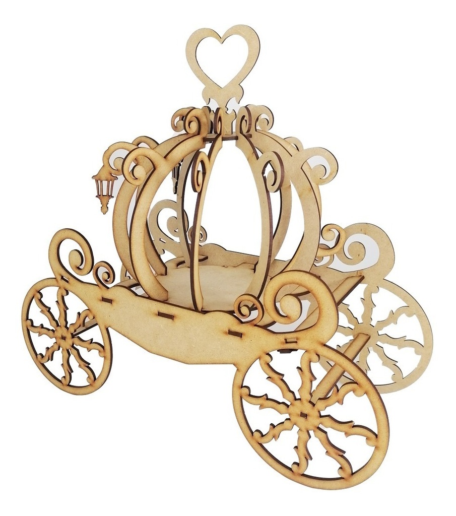 Carreta Carruaje Centro Mesa Boda Xvaños Cenicienta Mdf 10pz
