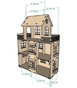 Casa Penthouse 3 Pisos Para Muñecas Clasicas 29cm Mdf