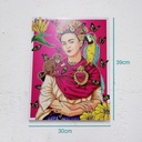Cuadro Decorativo Vintage Hogar Oficina Frida Rosa 39x30