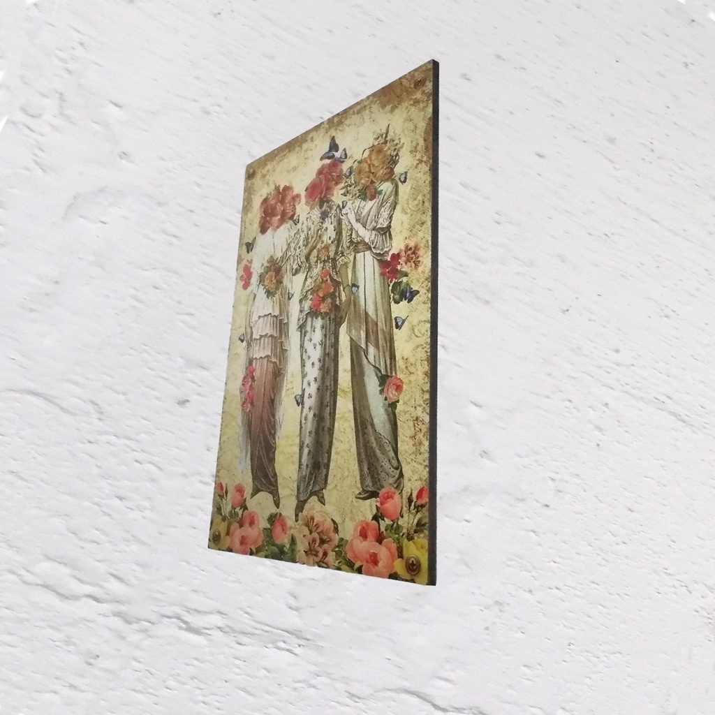 Cuadro Decorativo Vintage Hogar Oficina Las 3 Damas 20x30