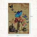 Cuadro Decorativo Vintage Hogar Oficina Mariposa Azul 40x60