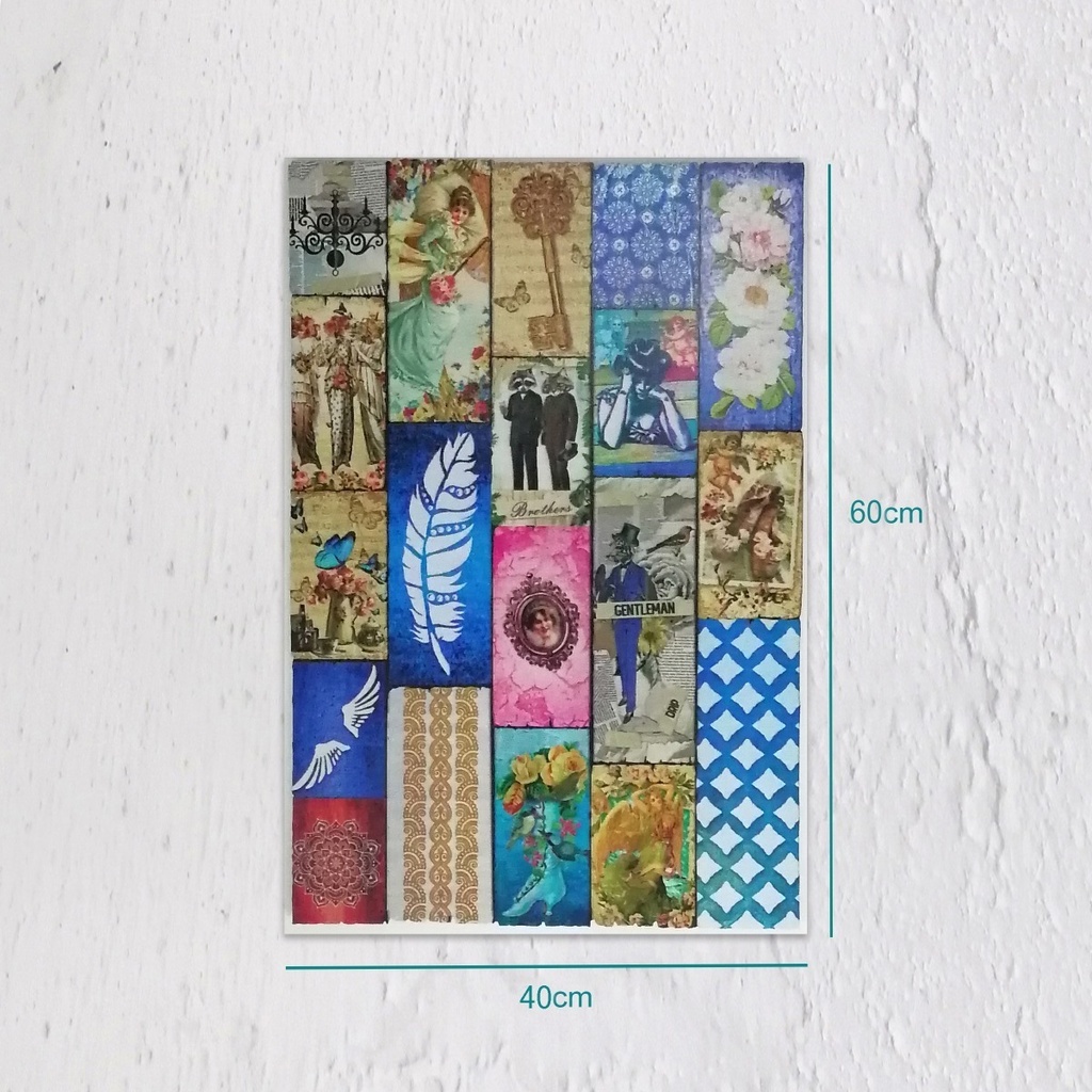 Cuadro Decorativo Vintage Hogar Oficina Collage 40x60