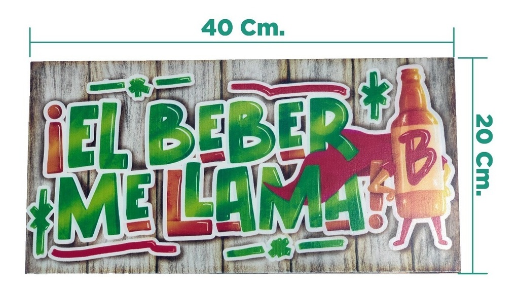 Cuadro Decorativo Cocina Hogar Oficina El Beber 40x20